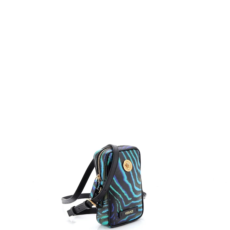 Pre-Owned Versace Micro Medusa Biggie Pouch Crossbody Bag Printed Leather