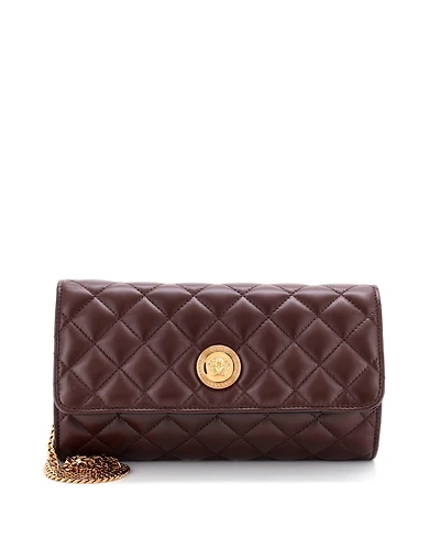Pre-Owned Versace Icon Wallet on Chain Quilted Leather