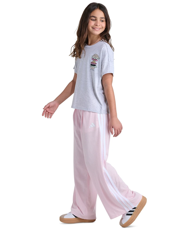 adidas Girls' 7-16 Short-Sleeve Heather Drop Shoulder T-Shirt