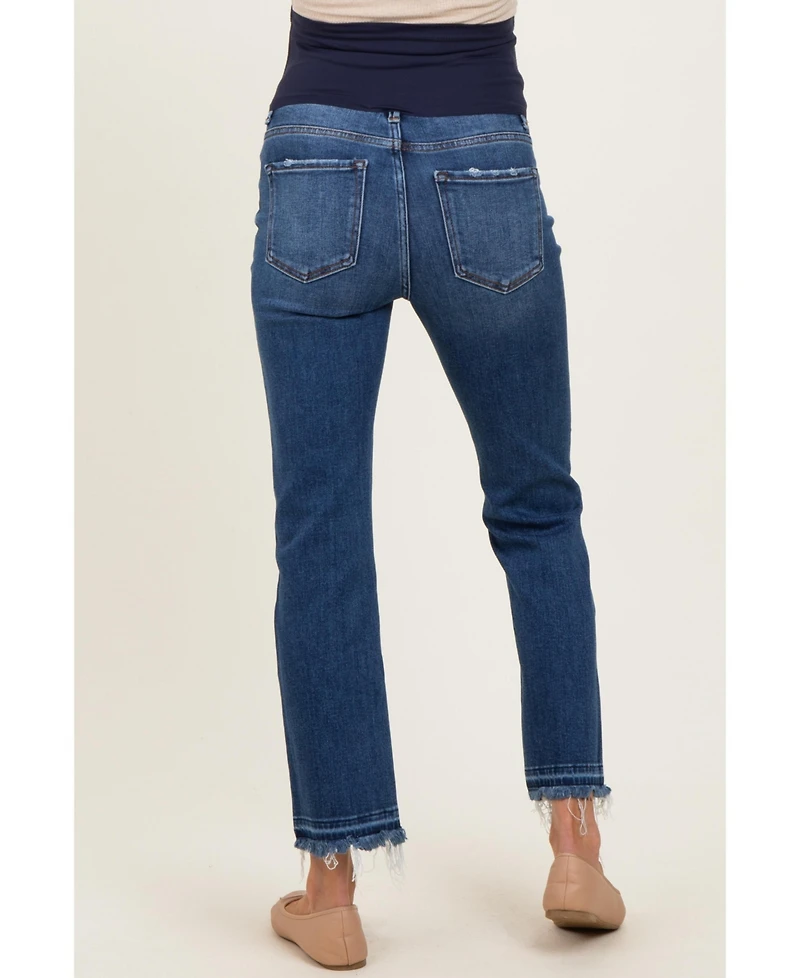 Pinkblush Maternity Navy Released Hem Cropped Straight Leg Jeans