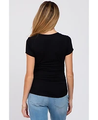 Pinkblush Maternity Dark Mauve Basic Short Sleeve Fitted Top
