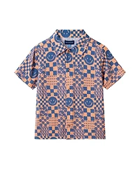 Andy & Evan Boys' Allover Smiley Print Buttondown and Shorts Set