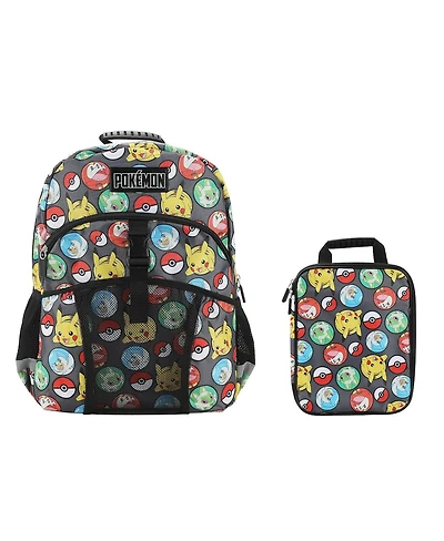 Pokemon All Over Print 2 Piece 16 Inch Premium Backpack and Utility Case Set For School And Travel for boys