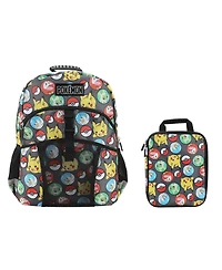 Pokemon All Over Print 2 Piece 16 Inch Premium Backpack and Utility Case Set For School And Travel for boys