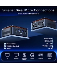 Kamrui Essenx E1 Mini Pc, Windows 11 Pro Intel N95 16GB Ram 1TB Ssd, Dual 4K Hdmi+Dp, Dual WiFi Business Home Office
