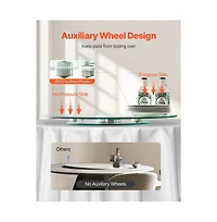 Sugift 24 in Glass Lazy Susan Turntable Tempered Tabletop Rotating Tray