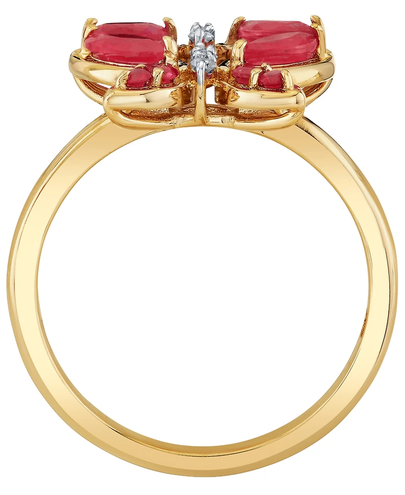 Macy's Ruby (5/8 ct. t.w.) & Diamond Accent Ring in 10k Yellow Gold