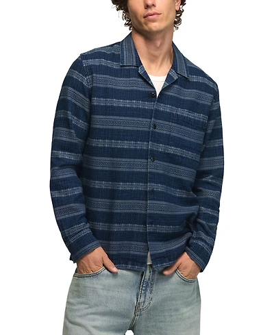 Lucky Brand Men's Long-Sleeve Indigo Pattern Shirt