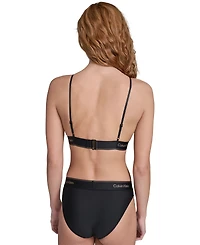 Calvin Klein Women's V-Neck Bikini Top and Bottoms, 2-Piece Set