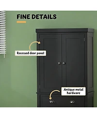 Clihome Freestanding Kitchen Pantry Storage Cabinet with Adjustable Shelves and Drawer
