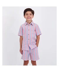 Andy & Evan Little Boys Striped Airy Oxford Set