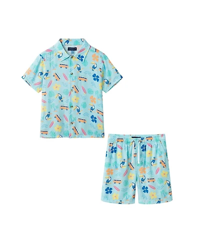 Andy & Evan Toddler Boys Beach Print Buttondown and Shorts Set