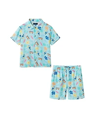 Andy & Evan Toddler Boys Beach Print Buttondown and Shorts Set