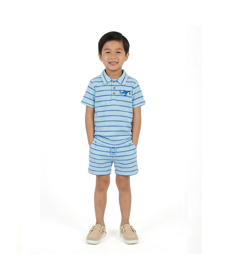 Andy & Evan Toddler Boys Waffle Polo Set