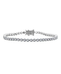 Bling Jewelry Cubic Zirconia Circlet Bubble Cz Bezel Set Slender Tennis Bracelet Silver Plated 8 Inch