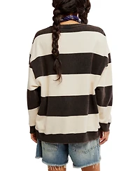 Free People Women's Classic Crewneck Stripe Oversized Top