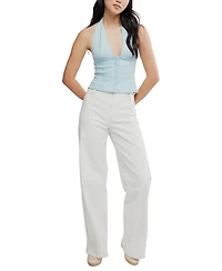 Free People Women's Cotton-Blend Ramona Denim Halter Top