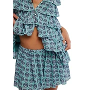 Free People Women's Ruffle Me Up Sleeveless Top and Shorts, 2-Piece Set