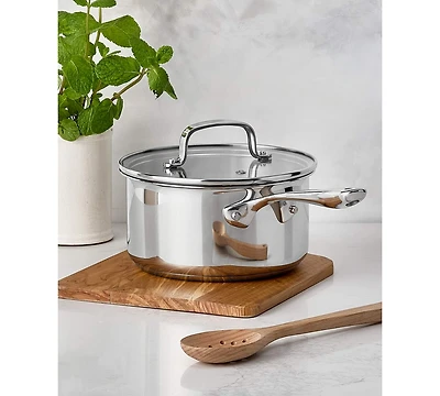 The Cellar Stainless-Steel 2.5-Qt. Covered Flat Saucepan, Macy's Exclusive