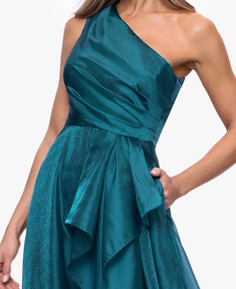 Xscape Petite One Shoulder A-Line Long Dress