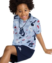 Nike Little Kids Printed T-Shirt & Lightweight French Terry Shorts, 2 Piece Set