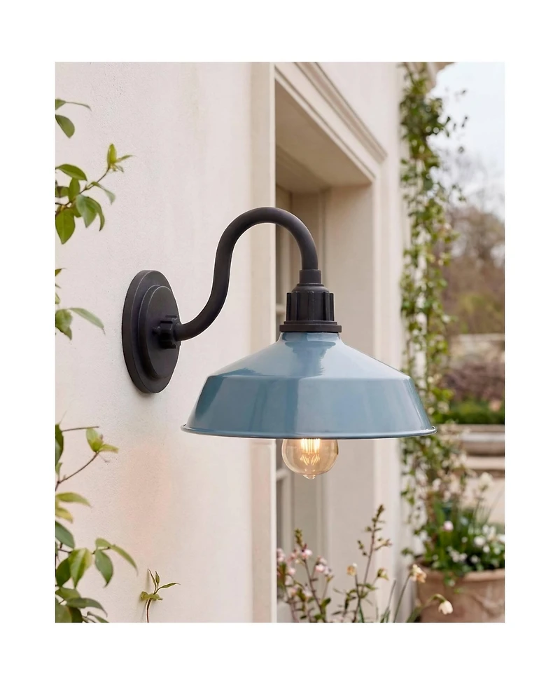 Franklin Iron Works Franklin Iron Arnett 10 1/2" High Denim Blue Outdoor Barn Wall Light
