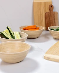 Joyce Chen Lexa Bamboo 8-Pc. Handcrafted Plate and Salad Bowl Set