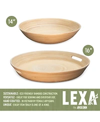 Joyce Chen Lexa Bamboo 2-Pc. Handcrafted Serving Tray Set