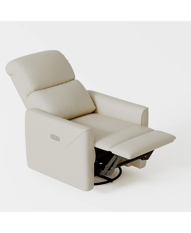 gaomon Pu Leather Power Swivel Glider Recliner Chair Nursery Electric Rocker Recliner Chair With Lumbar Support And Usb Port For Living Room Bedroom