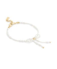 Coach Faux Imitation Pearl Bow Strand Bracelet