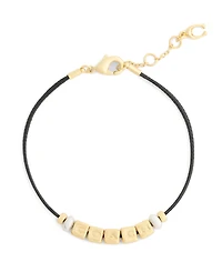 Coach Faux Imitation Pearl Signature Coach Cube Bracelet