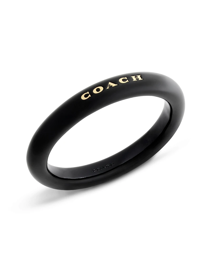 Coach Black Signature Resin Bangle Bracelet