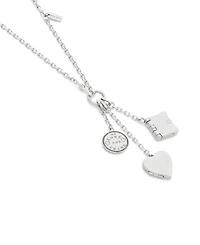 Coach Silver Runway Heart Charm Necklace