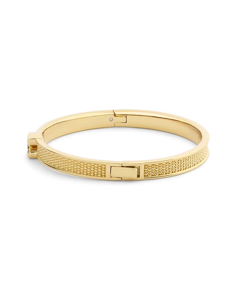 Coach Gold Signature C Textured Bangle Bracelet