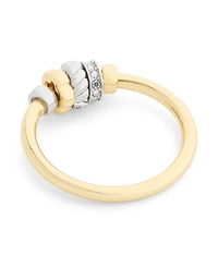Coach Faux Stone Signature Rondelle Charm Band Ring