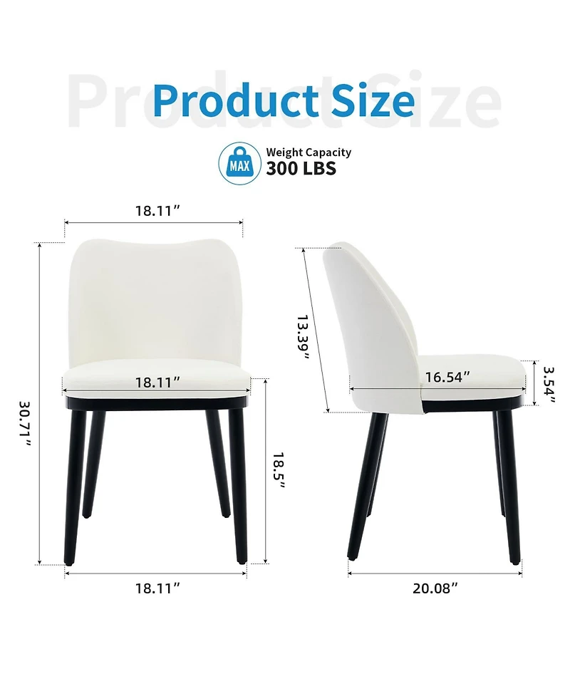gaomon Dining Chairs Set of 4: Upholstered Fabric Dining Room Side Chairs, Chair for Dining Table with Padded Seat and Wood Legs