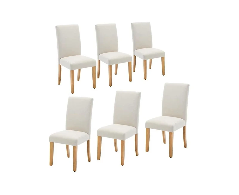 gaomon Dining Chairs Set Of Modern Fabric Upholstered Ergonomic Chairs With Curved Backrest, Heavy-Duty Wood Legs