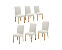 gaomon Dining Chairs Set Of Modern Fabric Upholstered Ergonomic Chairs With Curved Backrest, Heavy-Duty Wood Legs