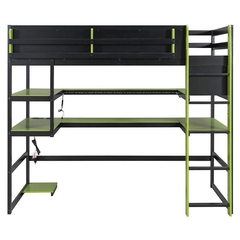 Streamdale Furniture Twin Loft Bed With Desk, Storage, Shelves