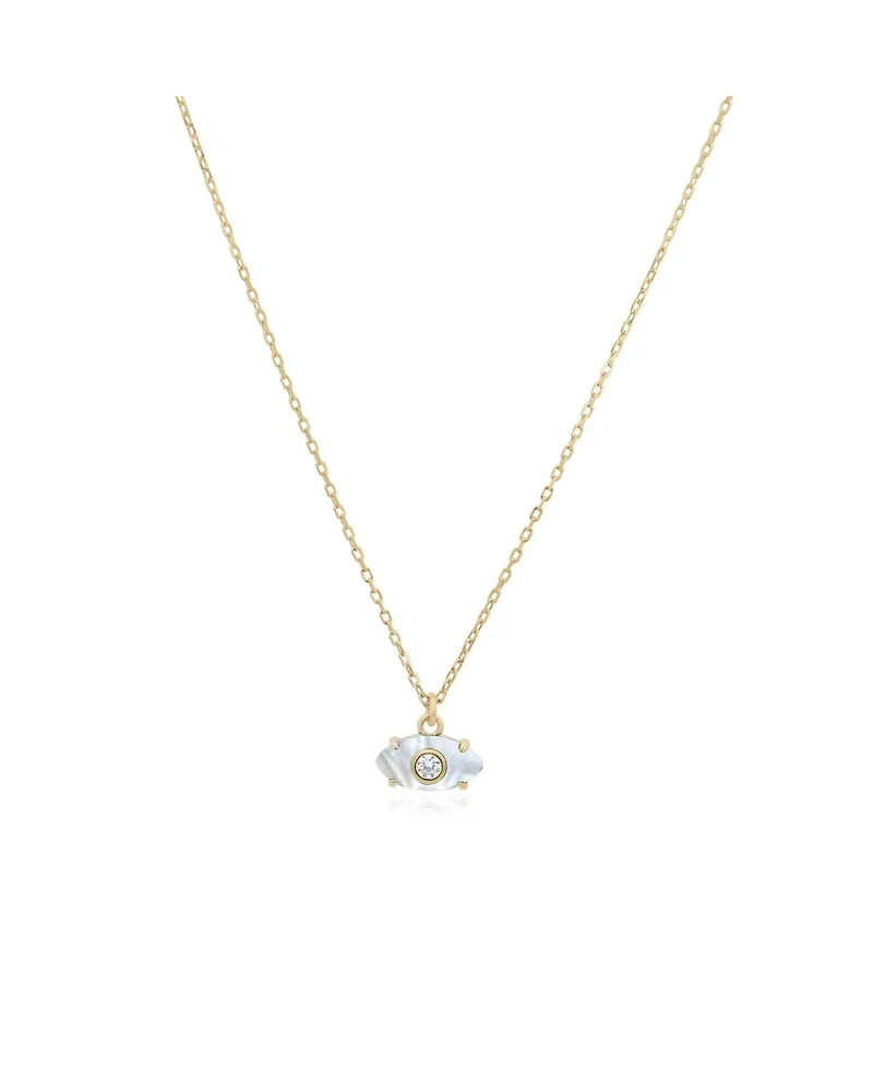 The Lovery Mother of Pearl Evil Eye Necklace 14K Gold-Plated Sterling Silver