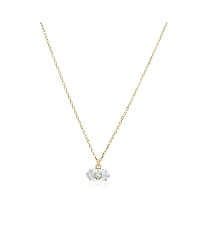 The Lovery Mother of Pearl Evil Eye Necklace 14K Gold-Plated Sterling Silver