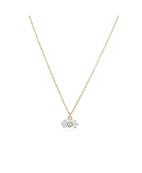The Lovery Mother of Pearl Evil Eye Necklace 14K Gold-Plated Sterling Silver