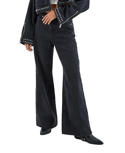 Nasty Gal Women's Star Studded Baggy Denim Jeans