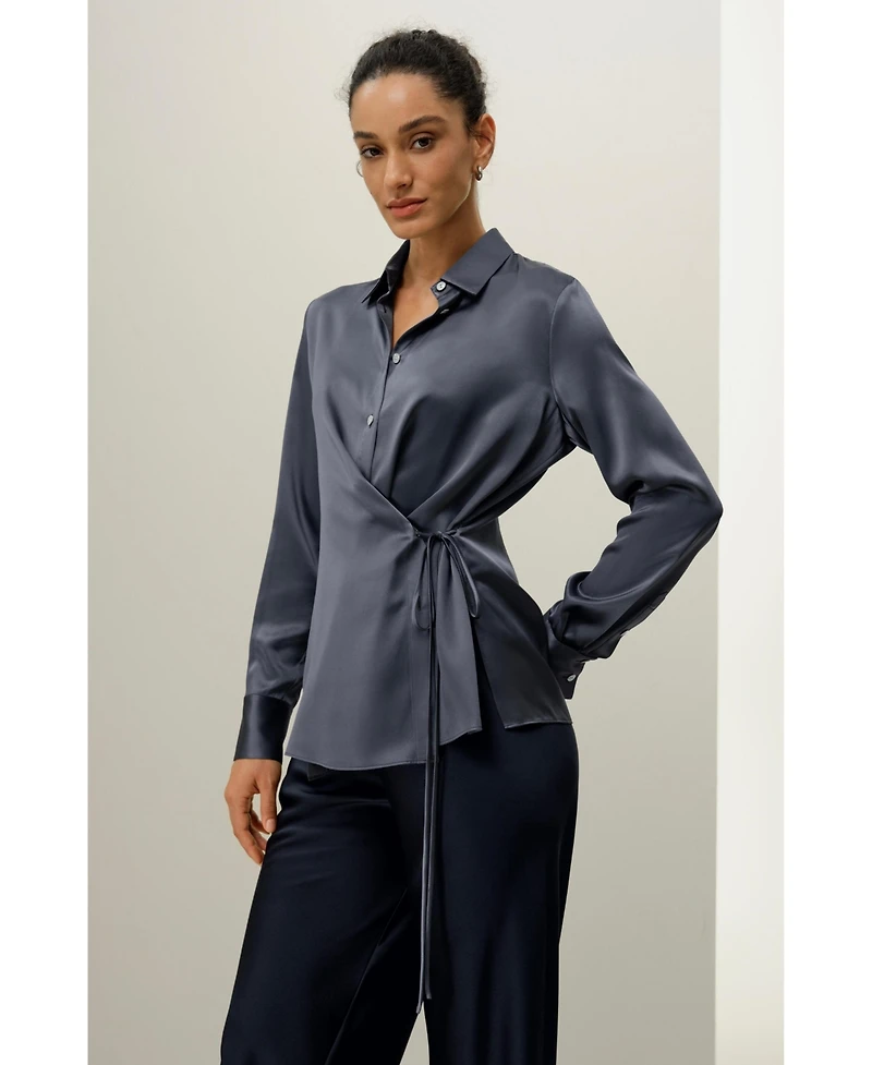Lilysilk Women's Convertible Silk Charmeuse Shirt