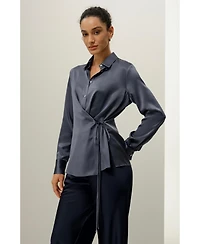 Lilysilk Women's Convertible Silk Charmeuse Shirt