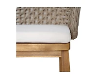 sumyeg Outdoor Acacia Wood Bar Stools Set of 2 with Cushion and Wicker Back for Patio or Kitchen Island