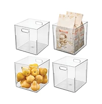 iDesign Small Cube Bin for Cabinet or Pantry, Set of 4, Clear, Made in Usa