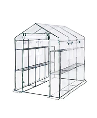 gaomon Greenhouse for Outdoors, Large Walk-in 6-Tier Plant Shelves, 85"x56"x77" , Weatherproof Plant Tent for Backyard and Patio