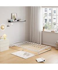 homfan Metal Platform Bed Frame with Arch Headboard and Footboard, Low Profile Bed with Steel Slats, No Box Spring Needed