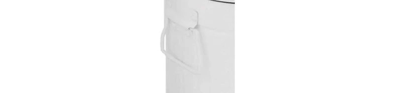 Mega Casa 3.2 Gal and 0.8 Gal Old Time Style Round White Metal Step-on Trash Can Set